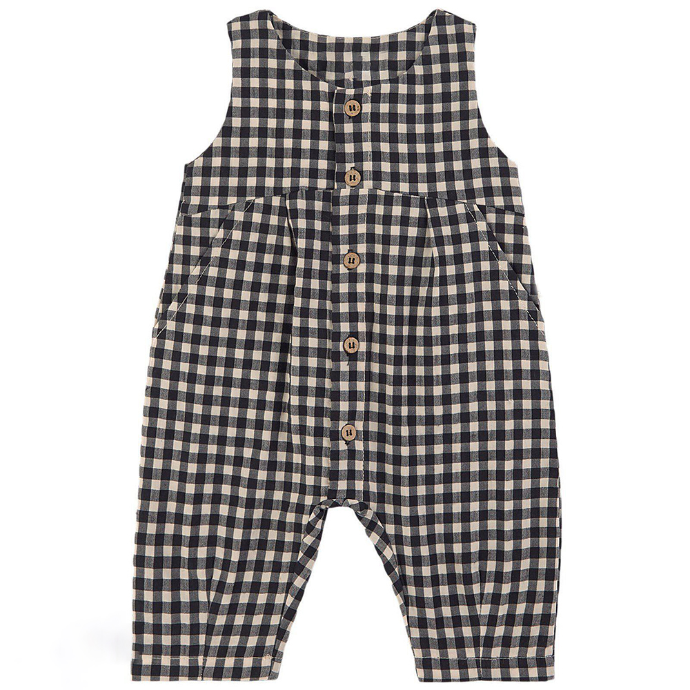 2023 Summer Kids Girls 100% Cotton Muslin Back buttons Jumpsuits Toddler Girl Clothes Bodysuits Baby
