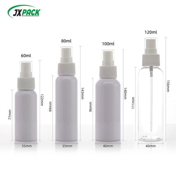 60ML 100ML 120ML PET Plastic Pump Spray Bottles Round Shape Eco Friendly