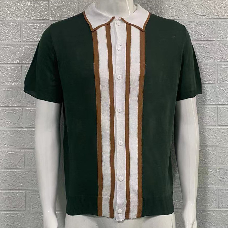 2023 Summer Men's Slim Short Sleeve Lapel Color POLO Sweater with Customize Fabric Type