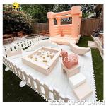 Children Soft Play Kids Indoor White Inflatable Bounce House With Mat Fence
