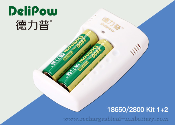 China Delipow Portable 18650 Rechargeable Lithium Battery With Charger 2800mAh factory