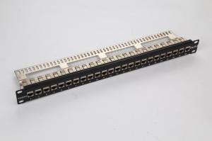 China 19&quot; 21'' 110 IDC FTP Rack Mount Patch Panel 24 Port Cat6A With Cable Management factory