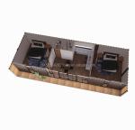 Main Structure Galvanized Steel Square Tubes Luxury 2 Bedrooms Flat Container