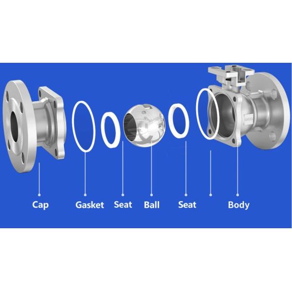 Investment Casting 2pc Ball Valve CF8 / CF8m DIN JIS ANSI Full Port Industrial Flange Floating