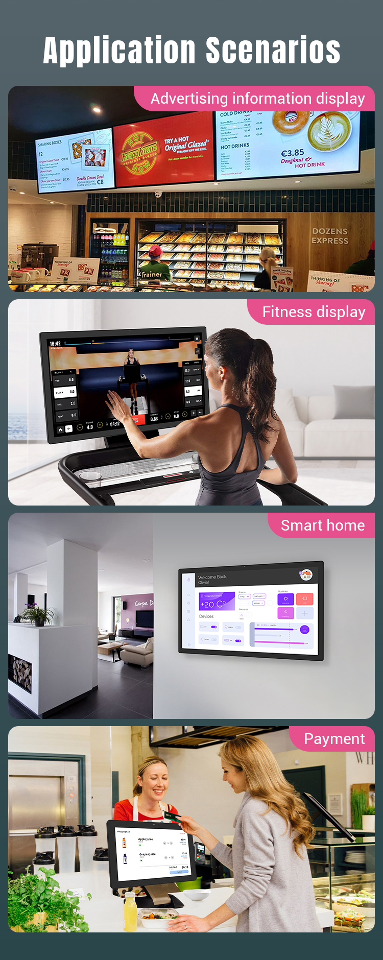 10.1 Inch Wall Mounted Tablet Digital Signage FCC, CE , ROHS , Quality under Guarantee More details Customizable