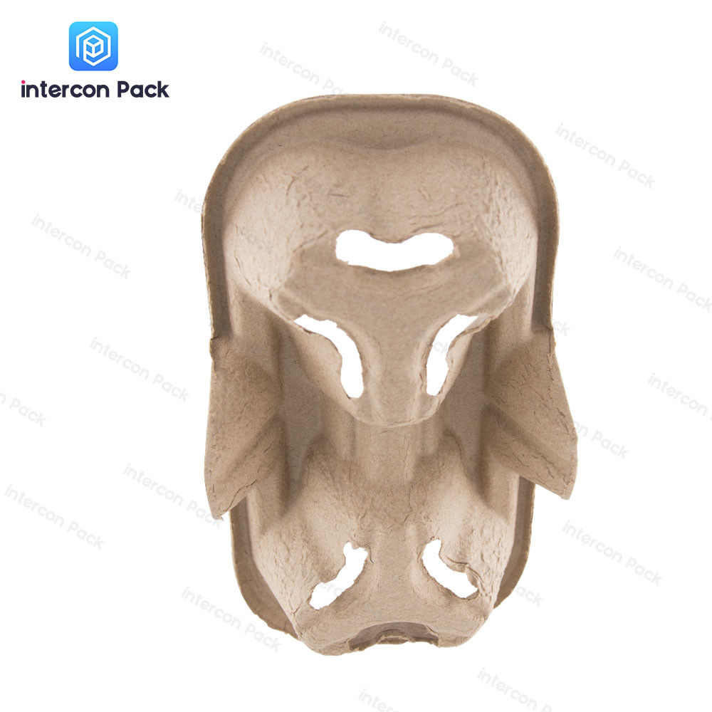 Renewable Pulp Molded Trays Takeaway Coffee Milk Tea Buffer Packing Material