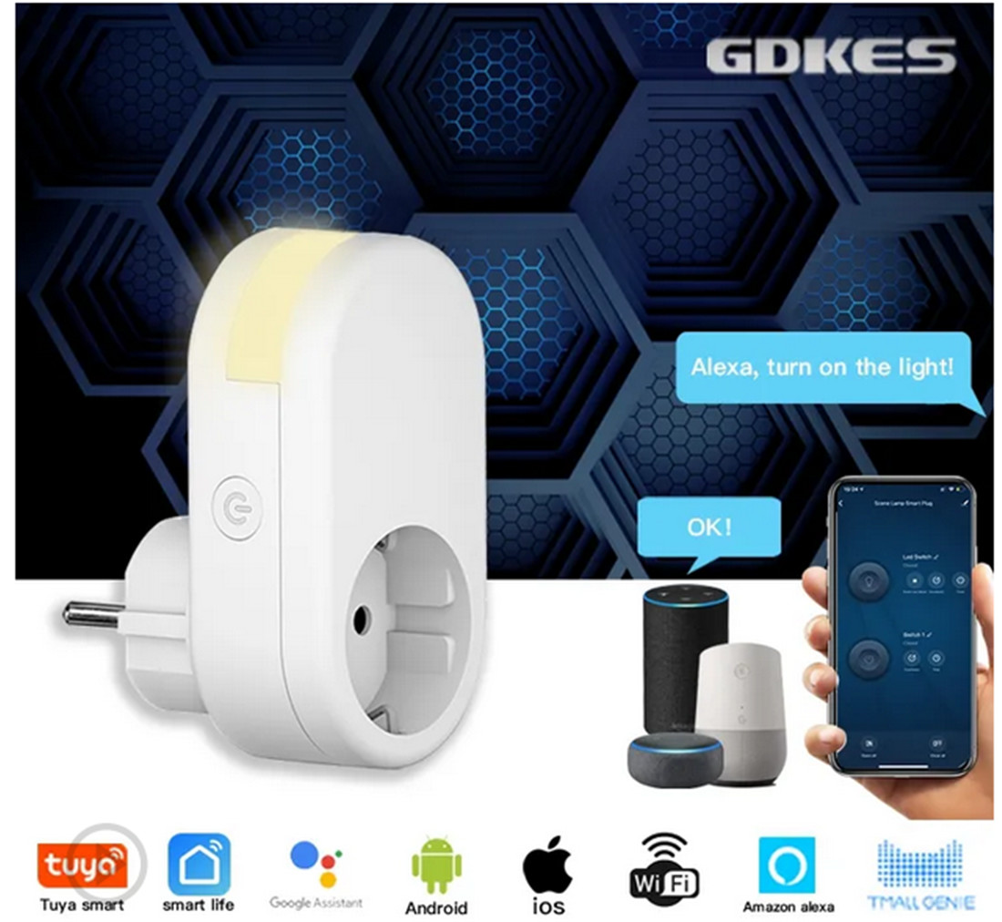 GDKES Wi-Fi+BLE EU Plug with Dimmable Night Light