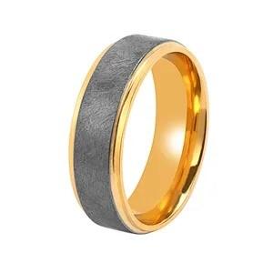 China Glossy Gold Stainless Steel Rings Polished 18k Gold Silver Plated Tantalum Metal Ring factory