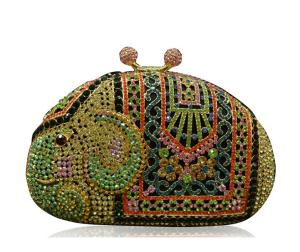 China Animal hollow diamond evening bag clutch bag luxury alloy factory