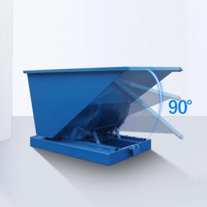 China Outdoor Forklift Self Dumping Hopper Bin Steel Tipping Bin Customized Size Color factory