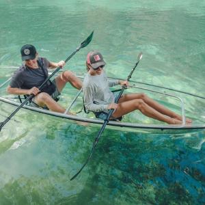 China 200kgs Capacity Glass Bottom Kayak Transparent Canoe Clear Crystal Kayak See Bottom Canoe factory