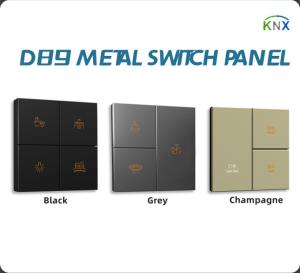 China Metal Switch Panel KNX Wall Switch Gold / Black / Grey Color UK Standard factory