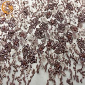 China MDX 3D Elegant Lace Fabric / Embroidered Lace Fabric Customized factory