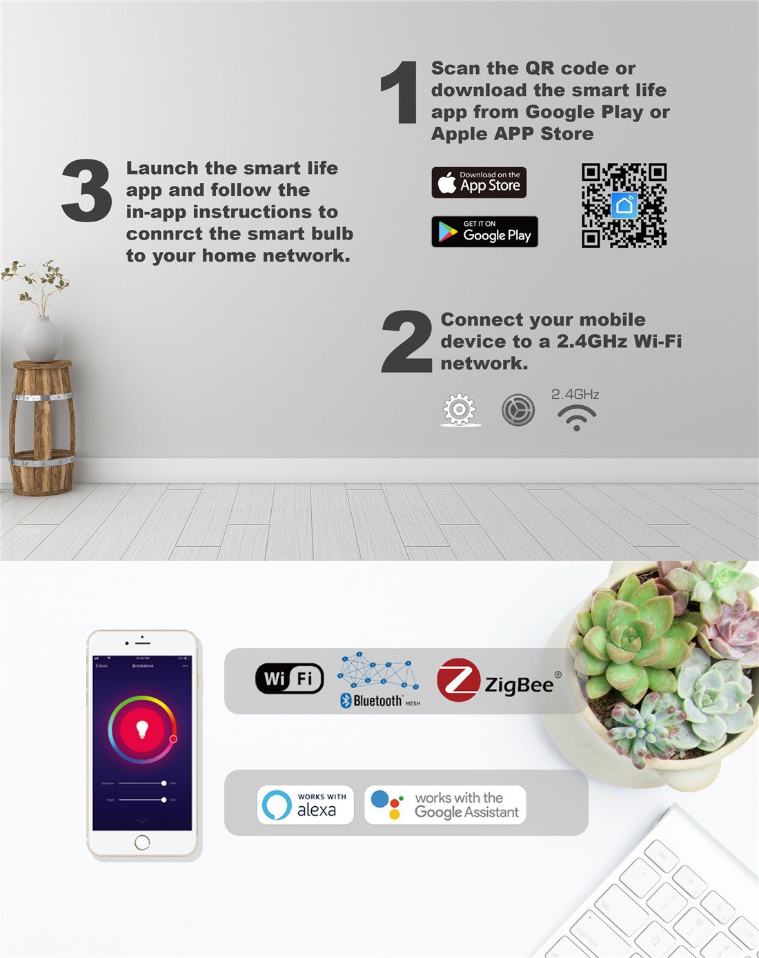 A60 Wi-Fi+Bluetooth Smart Bulb
