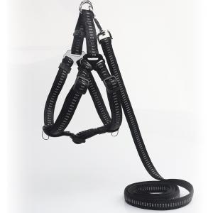 China Non Slip Nylon Dog Reflective Adjustable Collar Leash Harness Set factory
