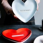 Creative Heart Shaped Ceramic Plate Set For Cake Dessert Fruit 6 Inch 8 Inch