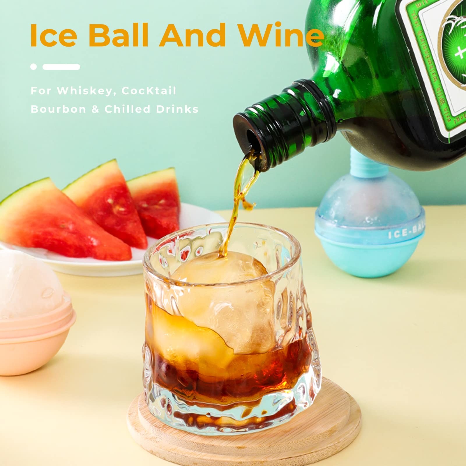 2.5 Inches Silicone Ice Molds Cocktails Whiskey Ice Ball Maker