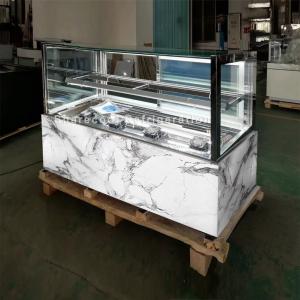China Ultra Clear Glass 2.0m Showcase Cake Chiller For Cake Display Ink Painting Marble factory