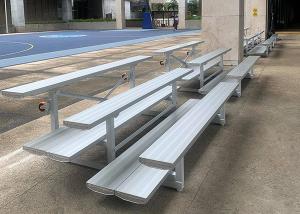 China Movable Temporary Spectator Stands Aluminum Bench Bleacher With Wheels factory
