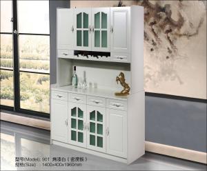 China Solid Wood Wine Cabinet Space Saving With Chic White Finish factory