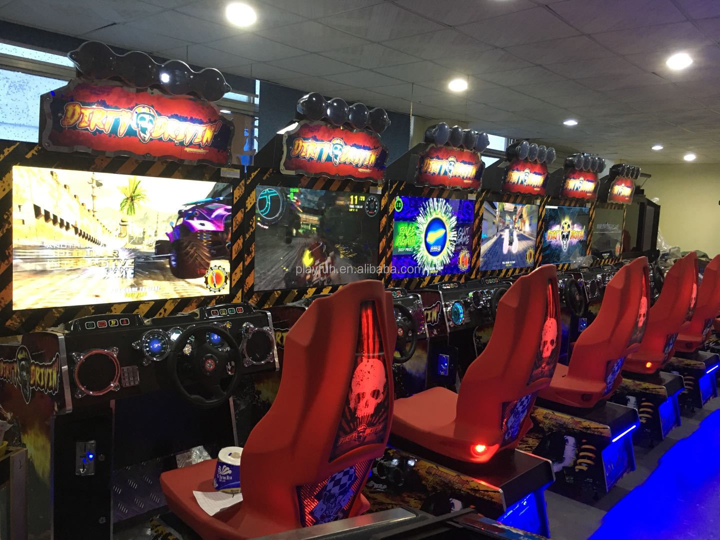 PlayFun Coin Operated Car Racing Arcade Drive Simulator Machine Game Machine Dirty Driving Arcade Racing Car Game Machine