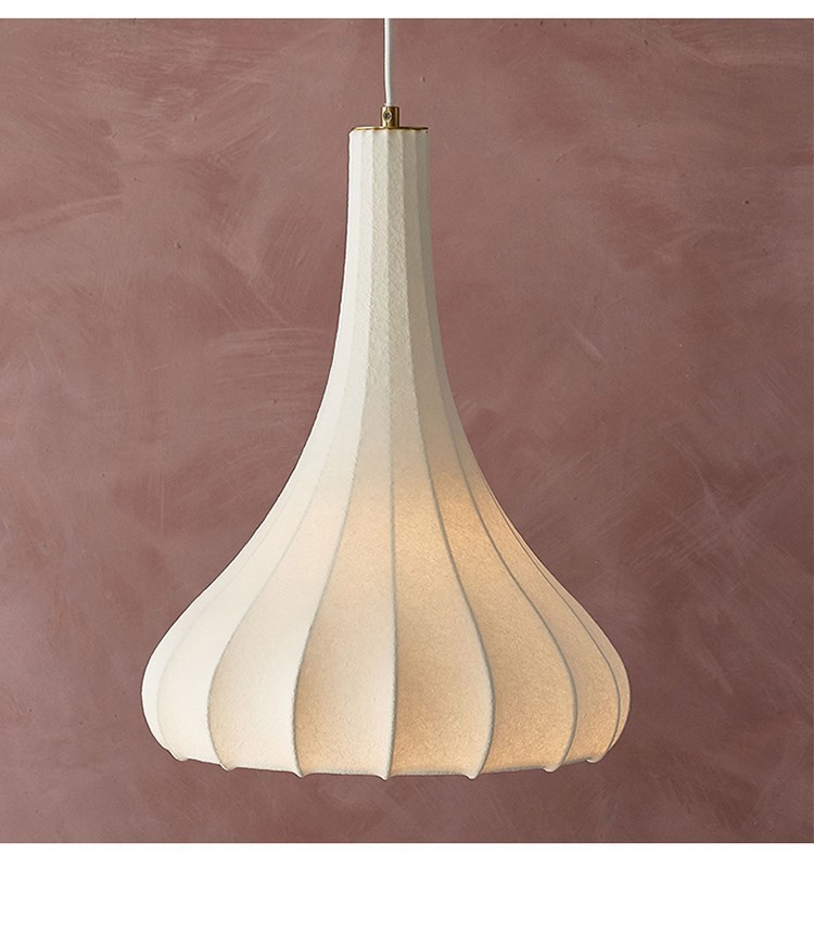 Nordic E27 Led Pendant Lights Silk Hanging Lamp Minimalism Wabi Sabi Suspend Lamp(WH-AP-564)