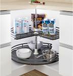 Revolving Rack Corner Basket Modern Kitchen Accessories In Stainless Steel