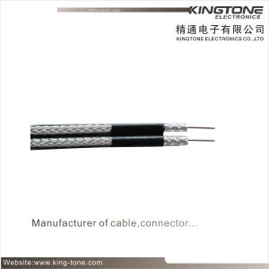 China RG6 Direct Burial Coaxial Cable 18 AWG CCS 60% AL Braid , Dual Coaxial Cable factory