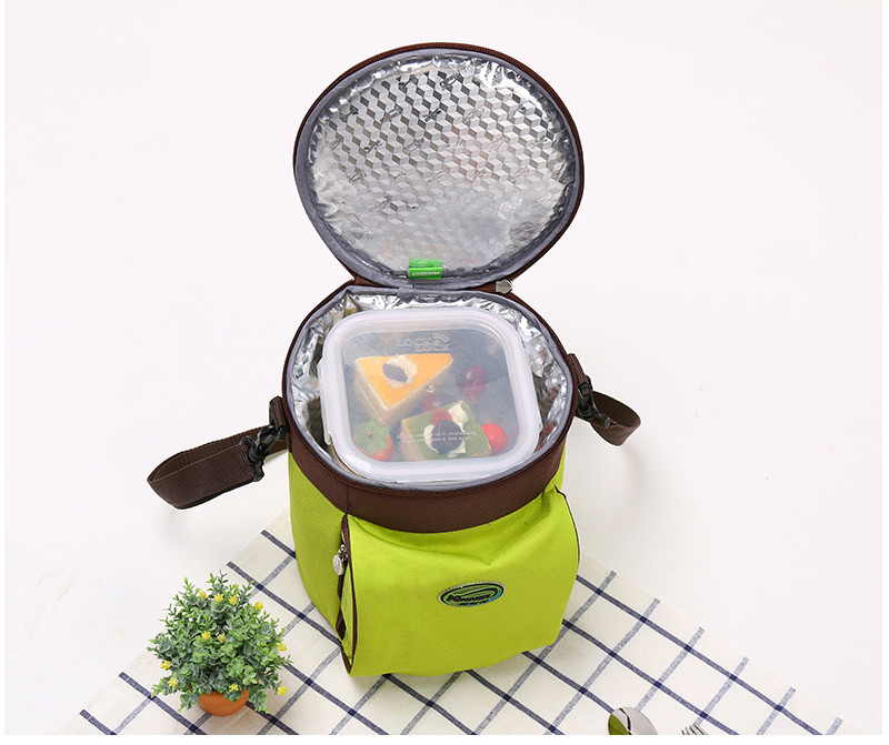 Round Heated L20*D20cm BPA free Thermal Lunch Tote