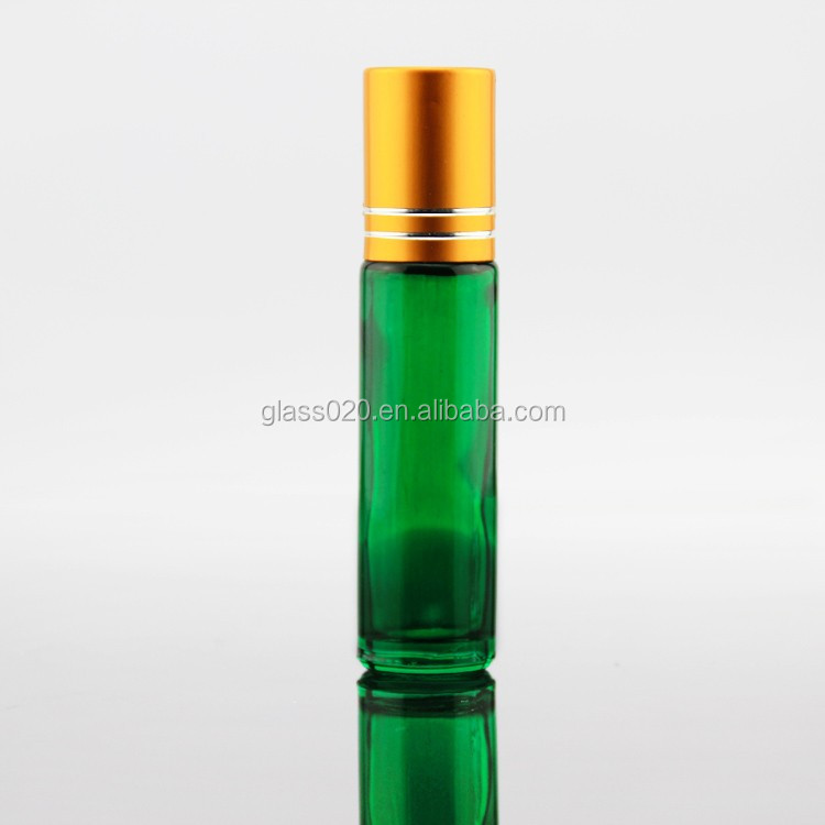 Spray Color 10g Glass Roll On Bottles 15mm Neck With Gold Aluminum Cap