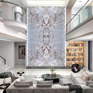 China Luxury Natural Quartzite Stone Slab Hotel Villa Living Room Wall Decor Kitchen Countertop factory