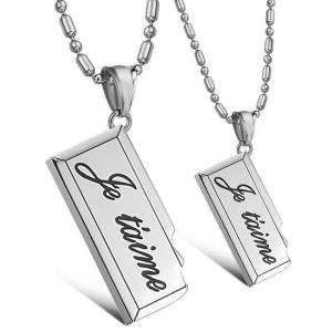 China New Fashion Tagor Jewelry 316L Stainless Steel couple Pendant Necklace TYGN194 factory