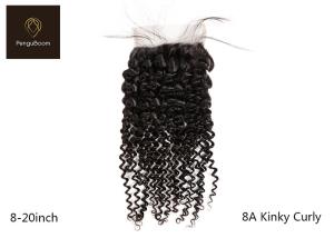 China Grade 8A Curly Reinforced Remy Human Hair Closure 130% Density factory