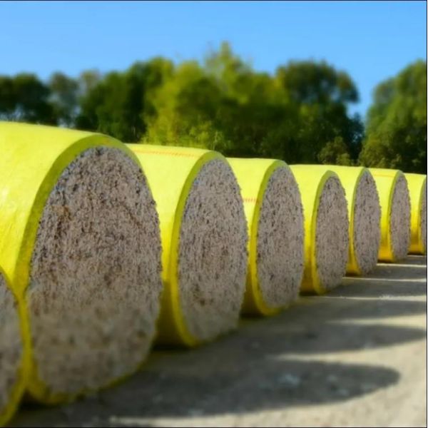 China High and Low Temperature Resistant Aging Resistant Cotton Bale Wrap Film 2330*75mic/roll for Cotton Pickers factory