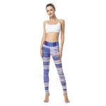 Multicolor Moisture Wicking Workout Patterned Yoga Pants Rainbow Color Polyester