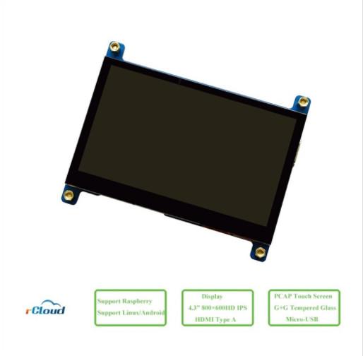 4.3inch HDMI LCD Display 800x480 Pixels USB Mini PCs Multi Capacitive Touch