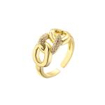 Synthetic CZ 24k Solid Gold Rings Wedding Luxury OEM Elegant Diamond Engagement