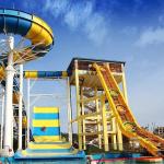 Outdside Giant Boomerang Fiberglass Water Slide For 6 Person , Water Park Tower