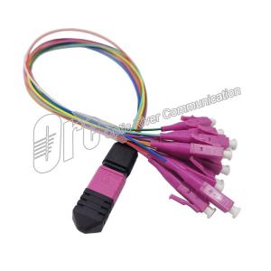 China OM4 LC MPO Fanout Cable LSZH 3.0mm 12F ribbon fiber optic cable factory