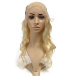 Curly Glueless Human Hair Lace Front Wigs #613 Color With 130% Density