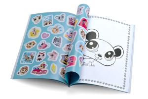 China A4 Sticker Book Coloring Pages Printing Gloss Lamination Saddle Stitch CMYK factory