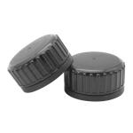 Black Plastic Ribbed Closure 44mm Pilfer Proof Cap For Engine Oil Bottle