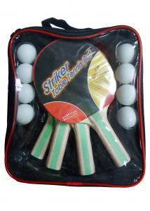 China Carry Bag Packing Table Tennis Set 5mm Plywood Bats 8 PVC Balls With Rubber on sale