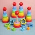 5.51in Wooden Montessori Baby Toys Beech Wood Teether