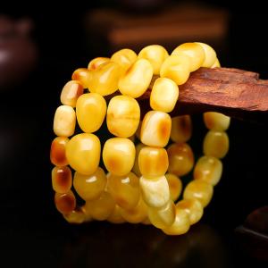 China Fine Jewelry Men Women Healing Gemstone Genuine Baltic Ambers Gradient Bracelets Bangles 100% Natural Amber Rainbow Bracelet factory