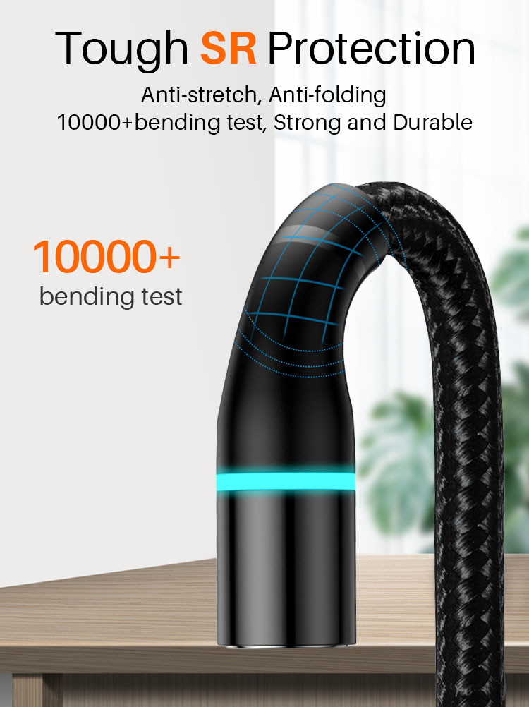 8000 Times 5A Magnetic USB Fast Charging Cable Nylon Braided Line