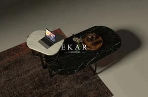 China Modern Oval Nordic Metal Base Marble Coffee Table factory