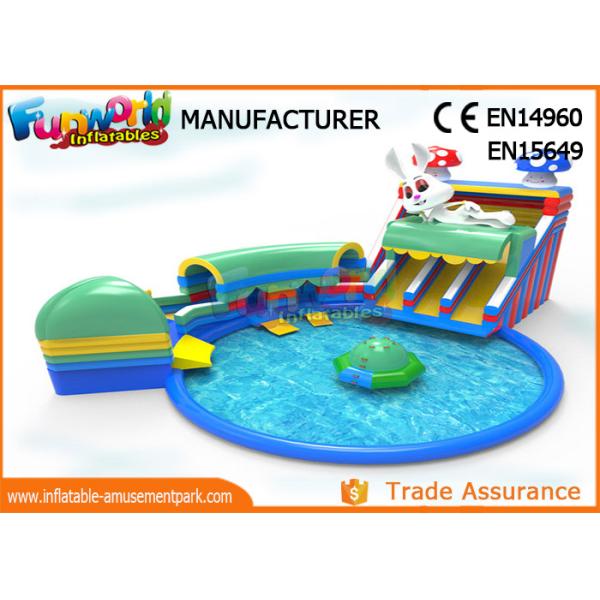 PLATO 0.55mm PVC Tarpaulin Inflatable Water Slide For Pool / Yard Park