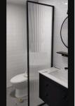 4mm Shower Screen Framed Shower Door With Frost Fluted Textured Glass