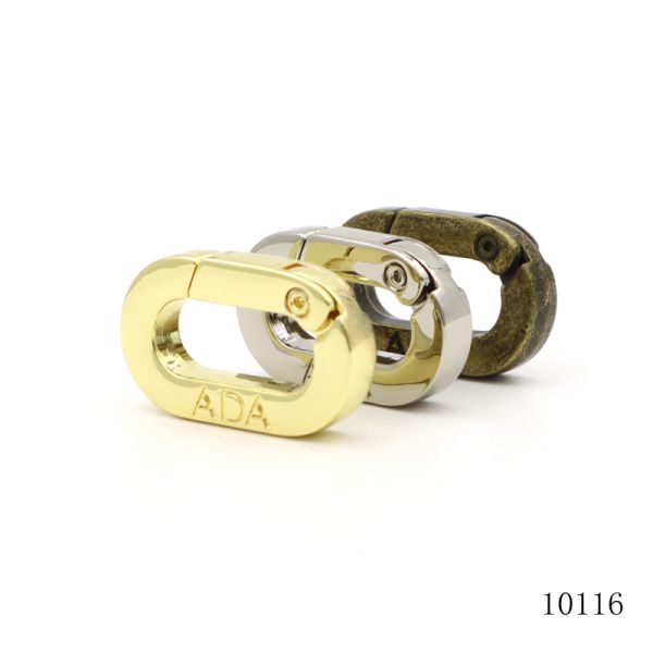 Small Key Chains Accessories Oval Spring Ring Clasp With Custom Engraved Logo